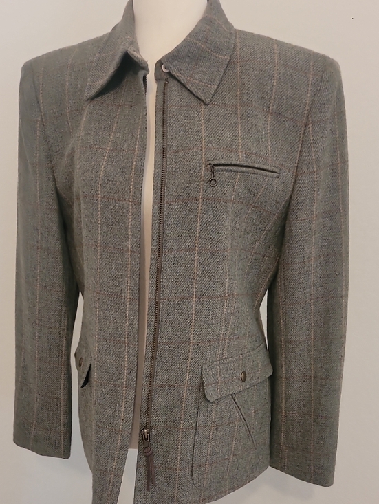 Ralph Lauren Jackets & Blazers - Ralph Lauren Plaid Zip-Up Wool Blazer Jacket